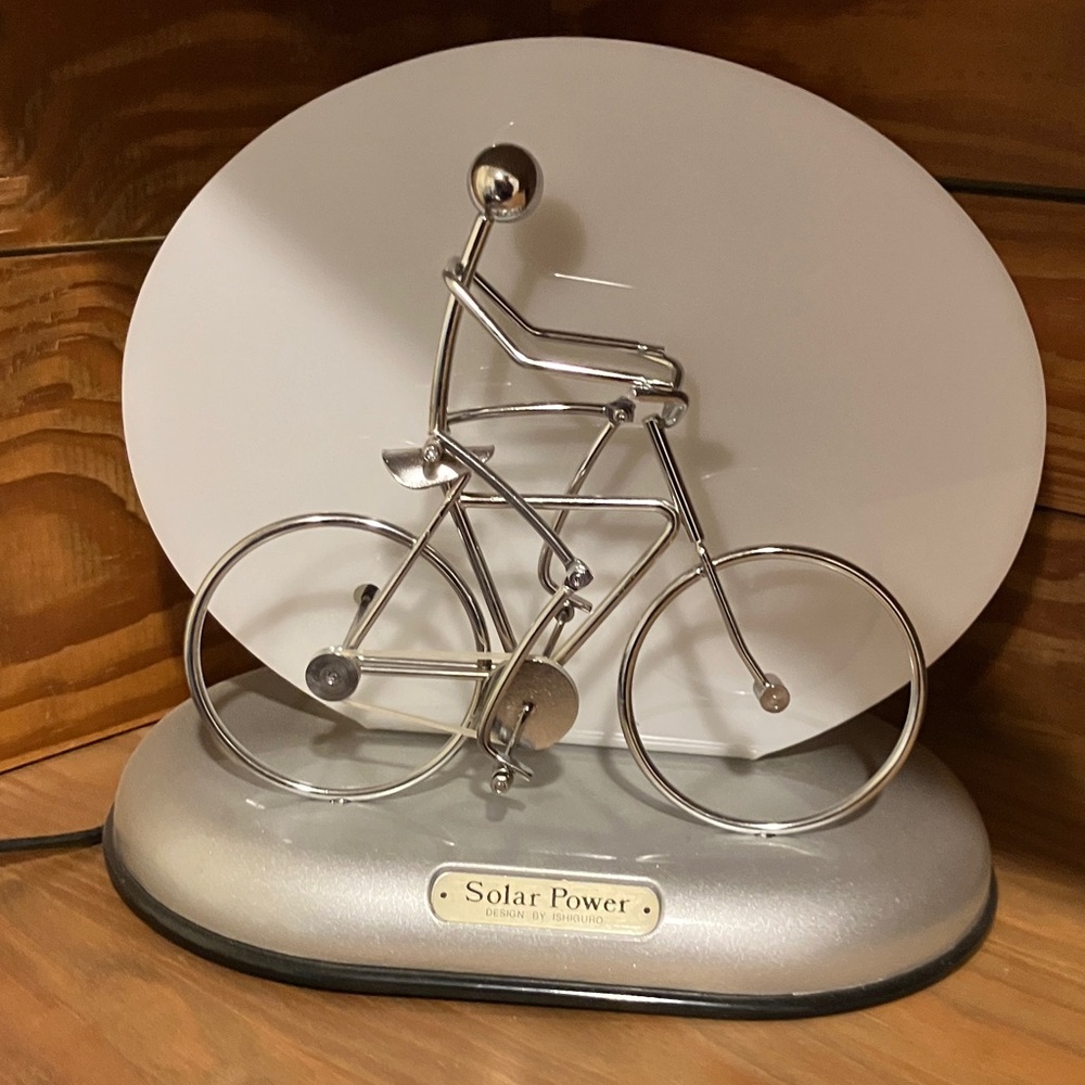 Silver Solar Power Bicycle Lamp
